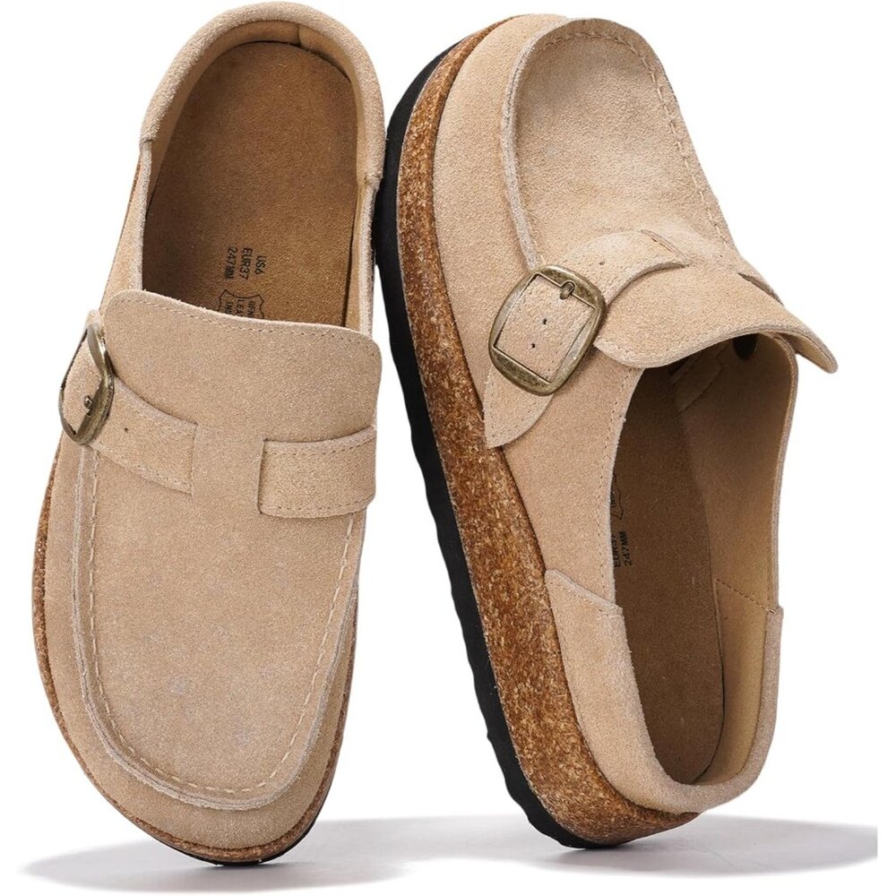 〽️Women's Moccasin-Style Clog Mule Sand Suede Closed Toe Slip-on Casual Shoes